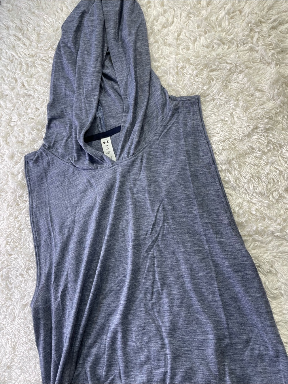 Under Armour Heathered Blue-Gray Hooded Sleeveless Tank